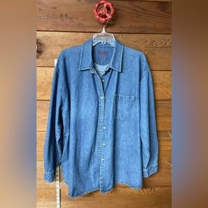 Women’s Jean Shirt Denim 2X Mountain Lake Denium Button Down